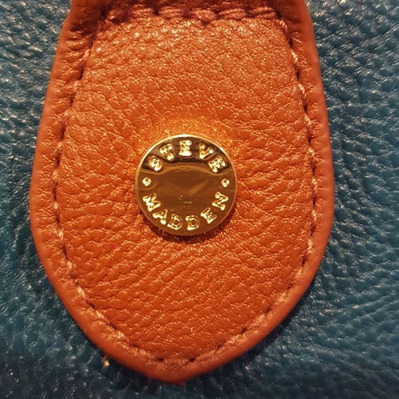 EUC Steve Madden Teal/white Satchel handbag - Picture 4 of 8